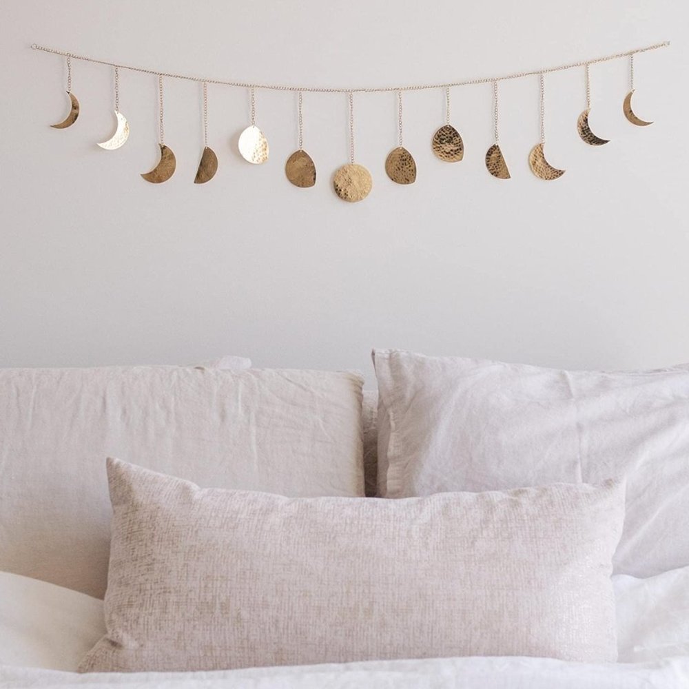 Anthro Handmade Moon Phase Wall Hanging Decor